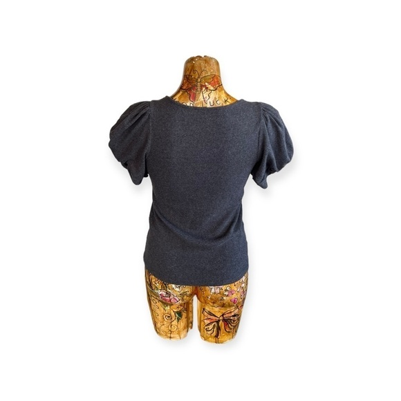 LOFT Outlet top petite small gray short sleeve - Picture 4 of 7